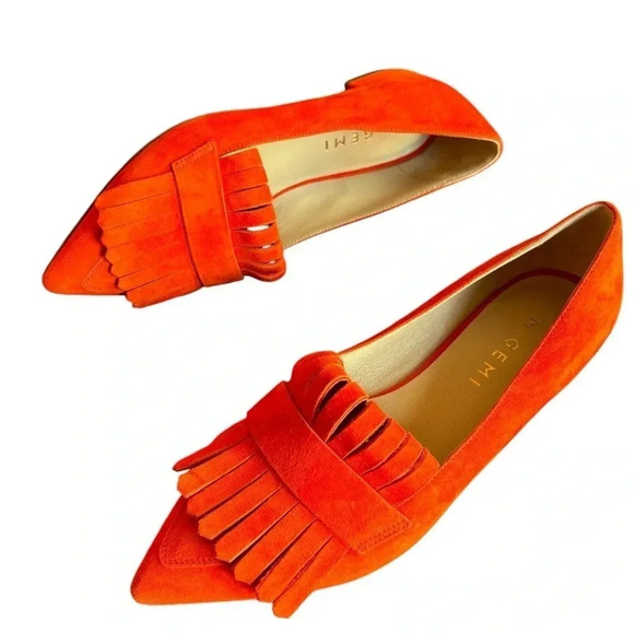 M. Gemi Pointed Fringe Slip On Suede Burnt Orange Size 35 - Picture 3 of 12